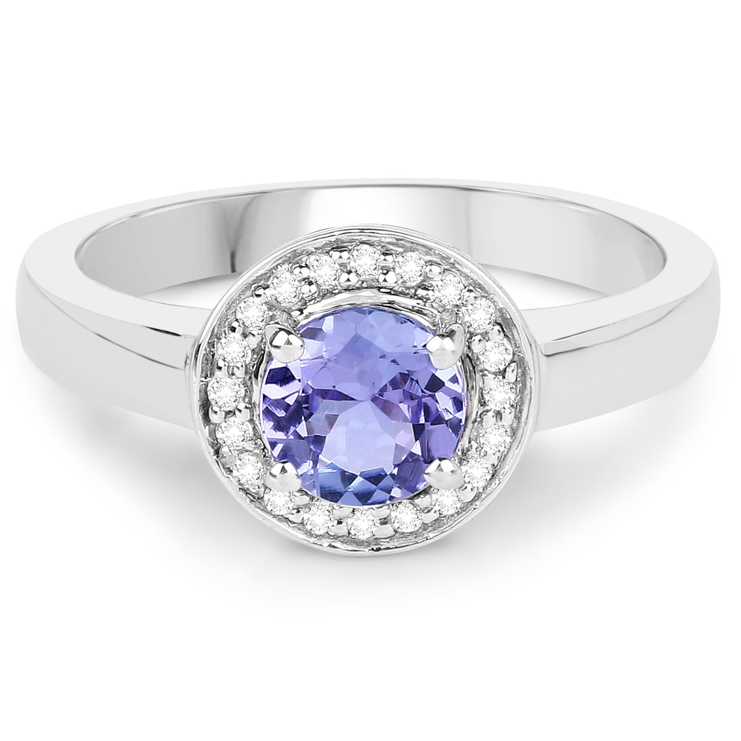 1.05 Carat Genuine Tanzanite and White Topaz .925 Sterling Silver Ring on sale at MyriadMart