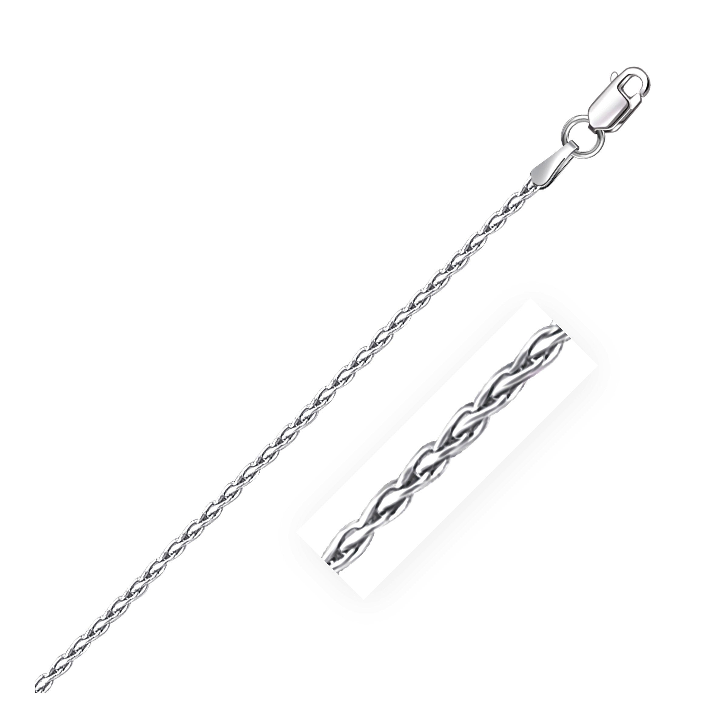 Sterling Silver Rhodium Plated Wheat Chain 1.5mm on sale at MyriadMart