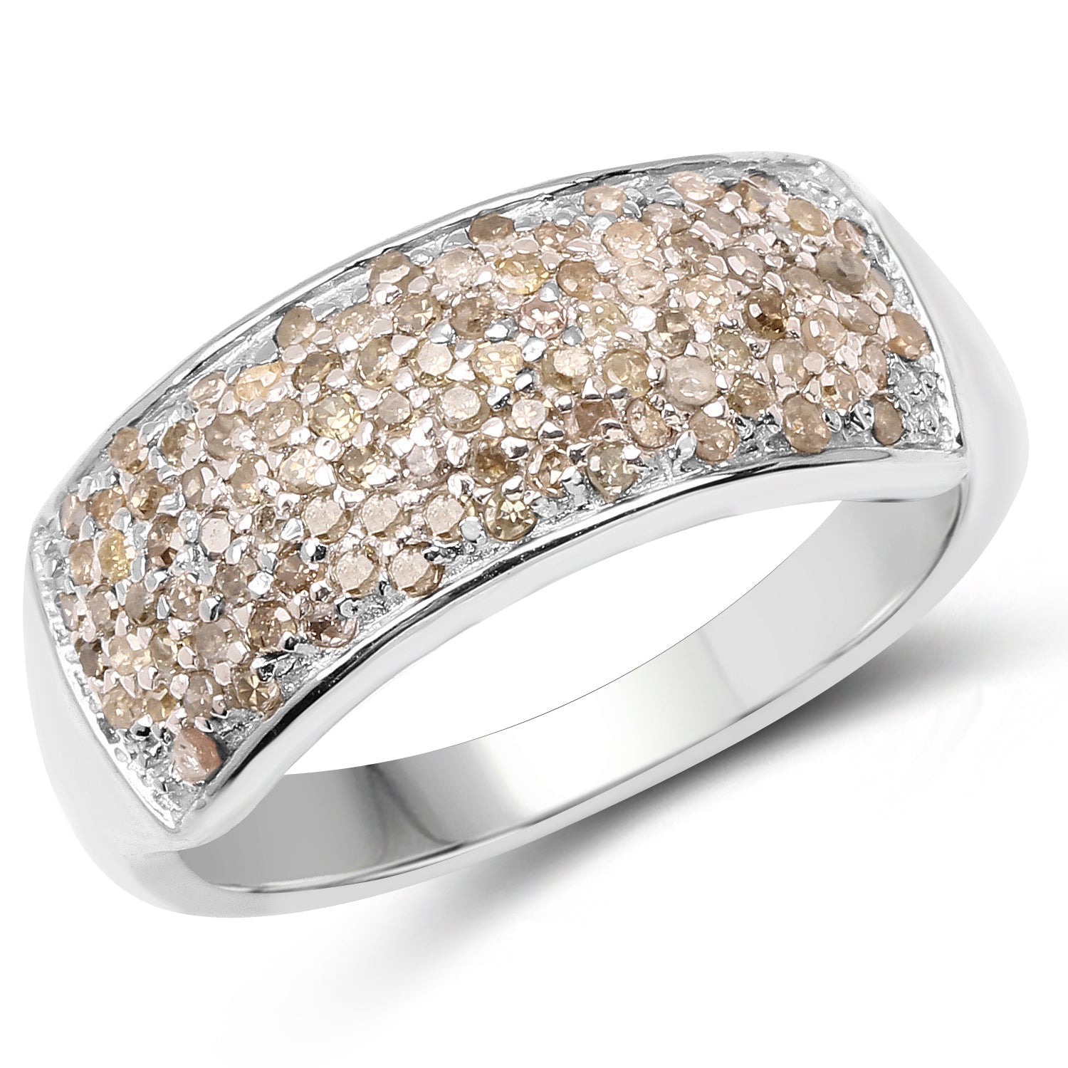 0.42 Carat Genuine White Diamond .925 Sterling Silver Ring on sale at MyriadMart