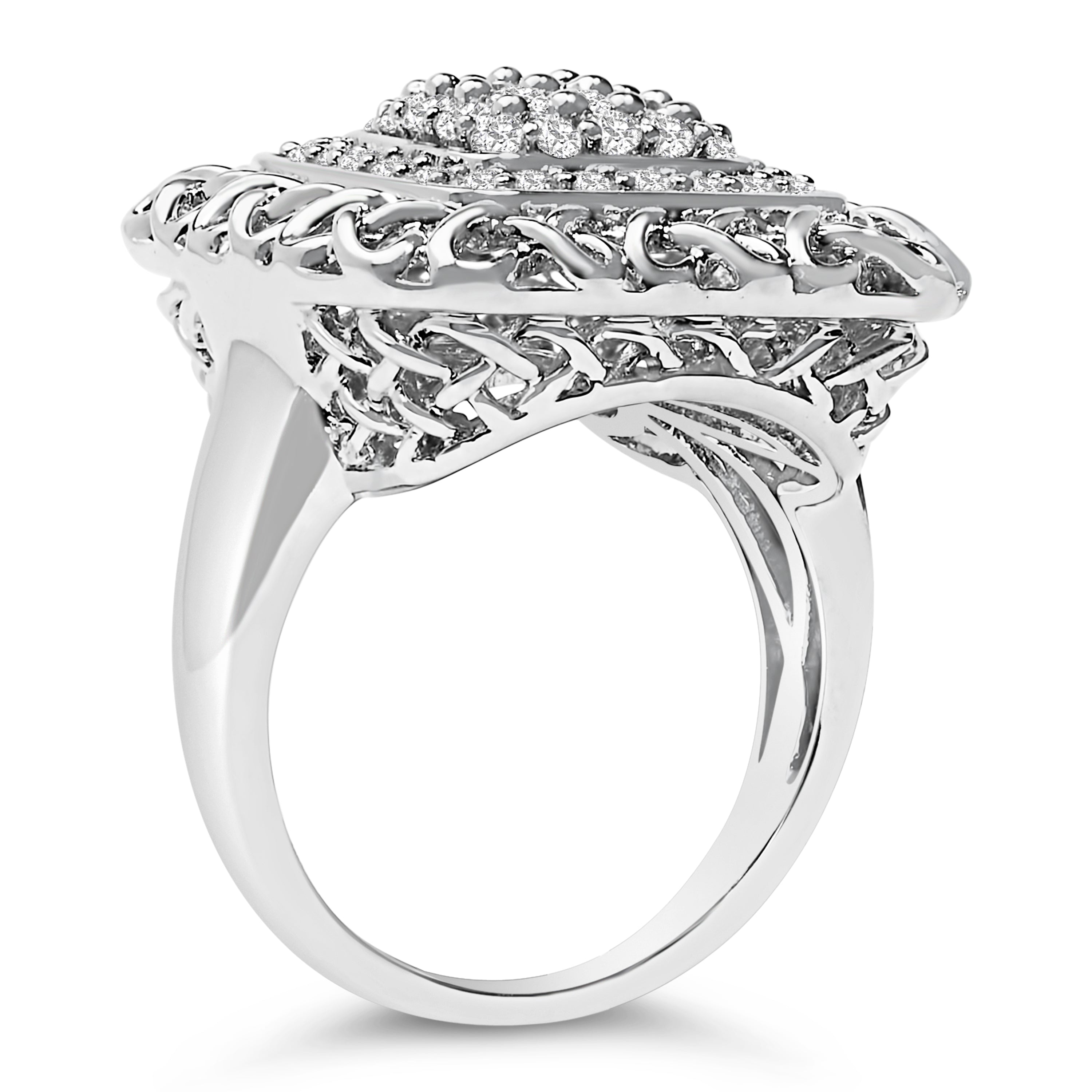 Sterling Silver 1.0 Cttw Diamond Celtic Knot Cocktail Ring on sale at MyriadMart