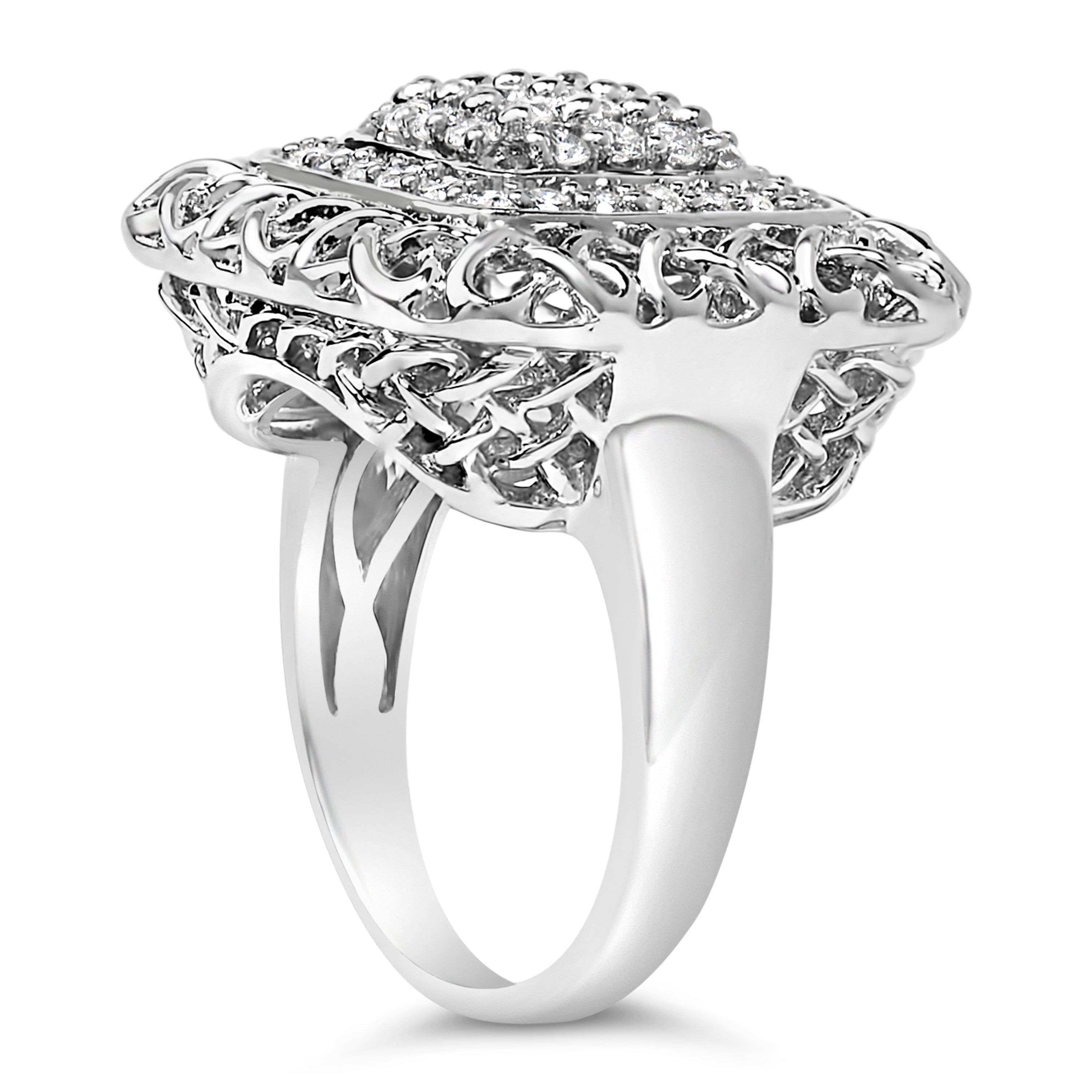 Sterling Silver 1.0 Cttw Diamond Celtic Knot Cocktail Ring on sale at MyriadMart