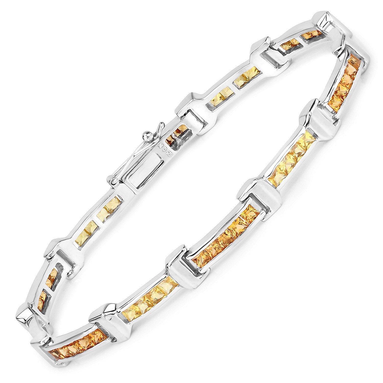 6.48 Carat Genuine Multi Sapphire .925 Sterling Silver Bracelet on sale at MyriadMart