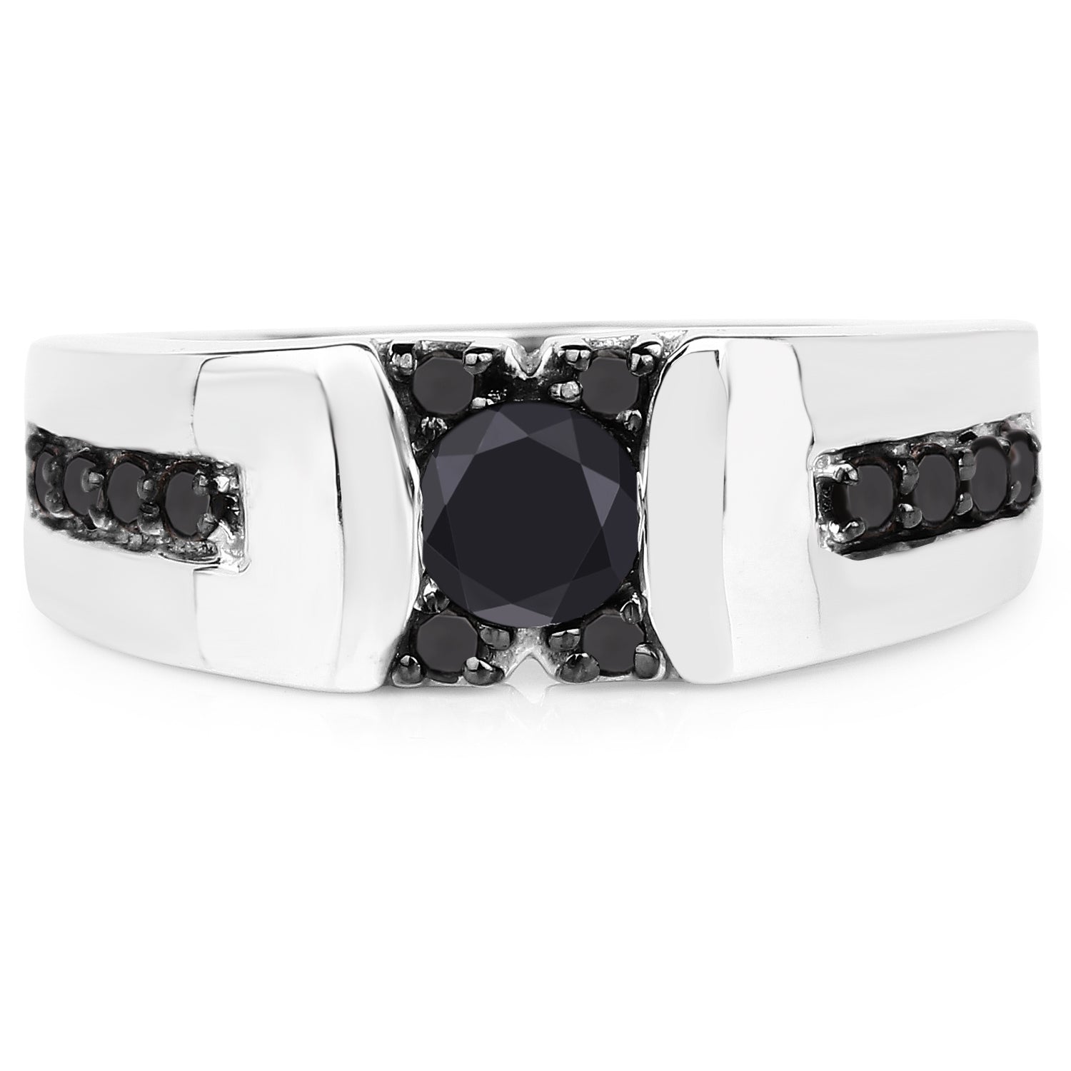 0.83 Carat Genuine Black Diamond .925 Sterling Silver Ring on sale at MyriadMart