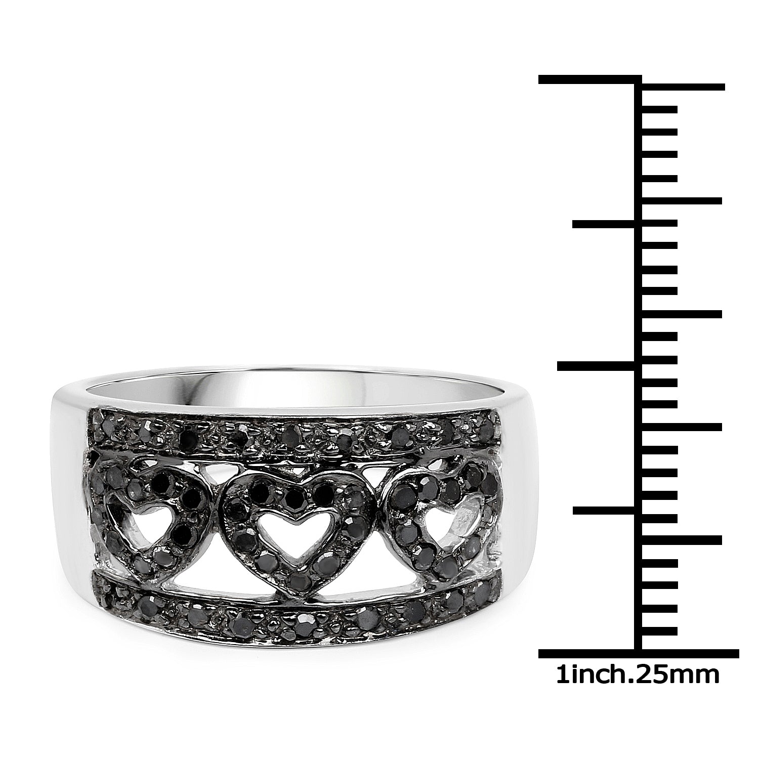 0.32 Carat Genuine Black Diamond .925 Sterling Silver Ring on sale at MyriadMart