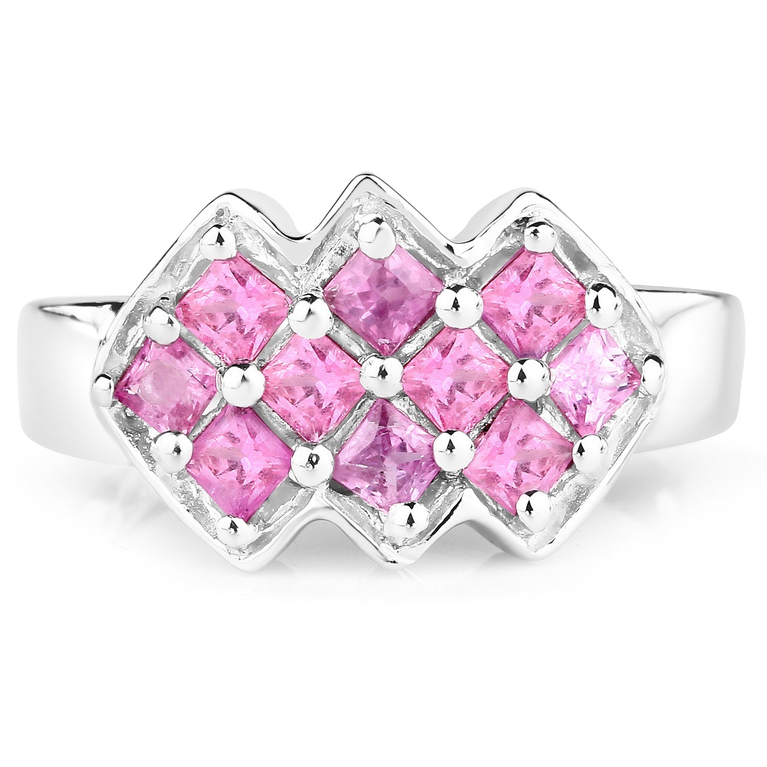 1.20 Carat Genuine Pink Sapphire .925 Sterling Silver Ring on sale at MyriadMart