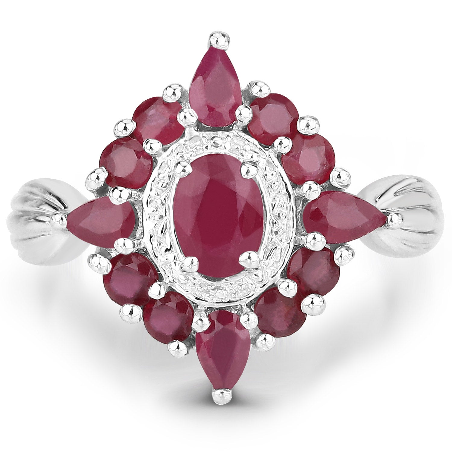 2.89 Carat Genuine Ruby .925 Sterling Silver Ring on sale at MyriadMart