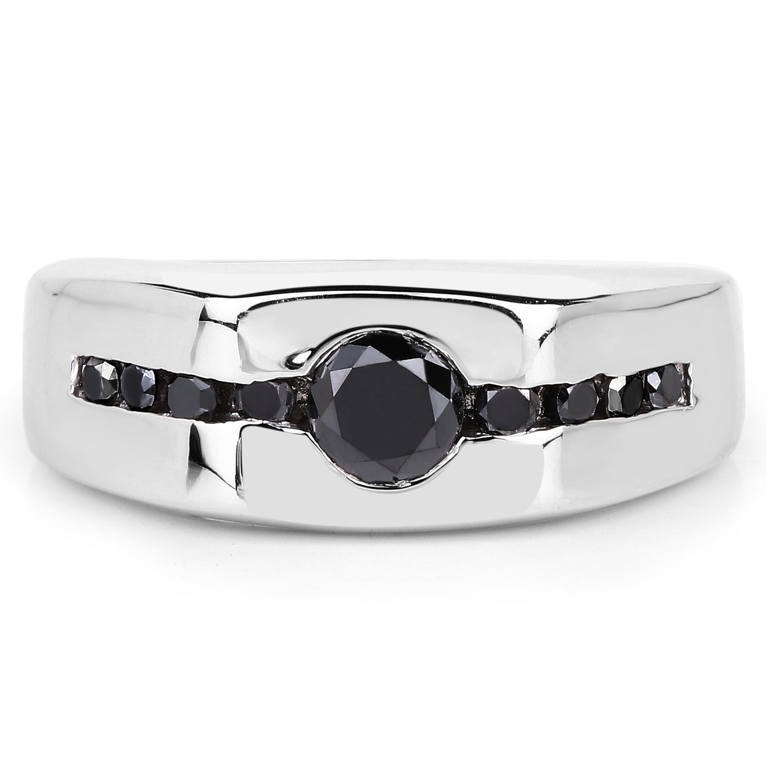 0.74 Carat Genuine Black Diamond .925 Sterling Silver Ring on sale at MyriadMart