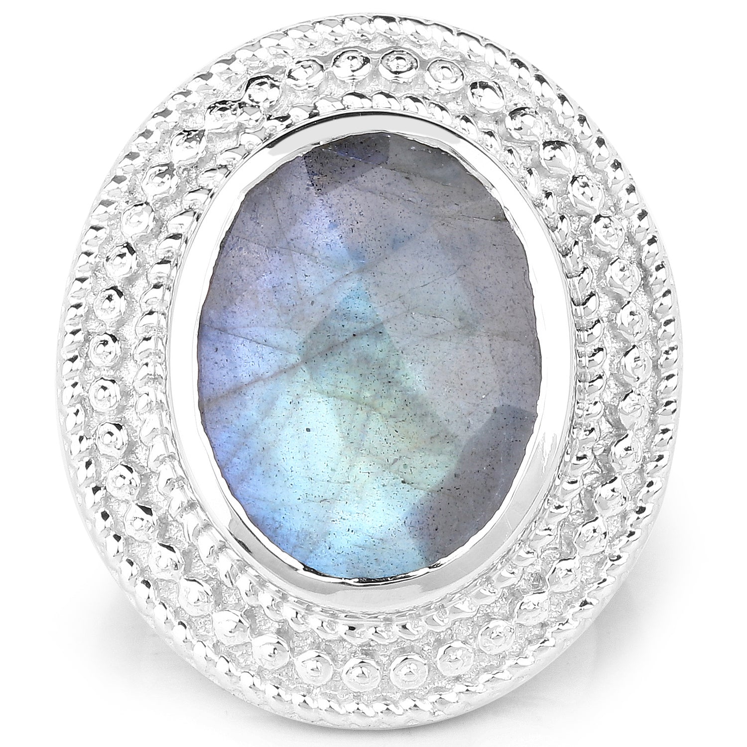 7.00 Carat Genuine Labradorite .925 Sterling Silver Ring on sale at MyriadMart