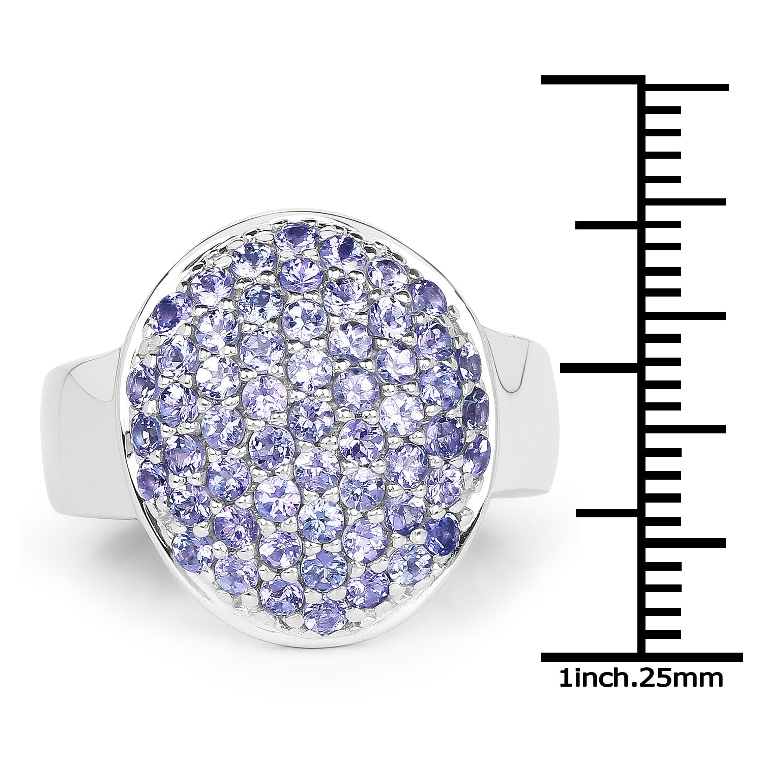 2.00 Carat Genuine Tanzanite .925 Sterling Silver Ring on sale at MyriadMart