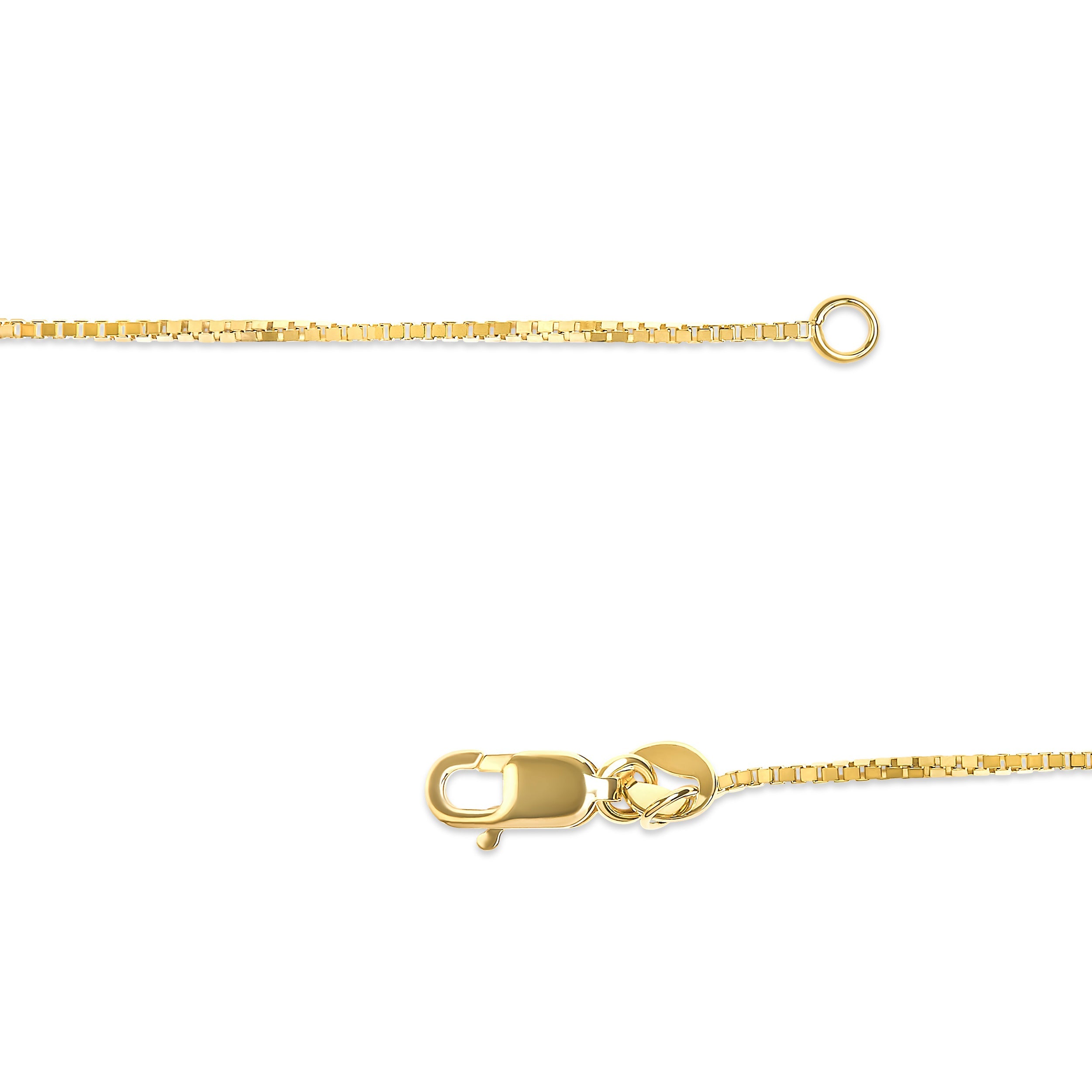 Solid 14K Yellow Gold 0.75mm Classic Box Chain Necklace. Unisex Chain - Size 16 Inches on sale at MyriadMart