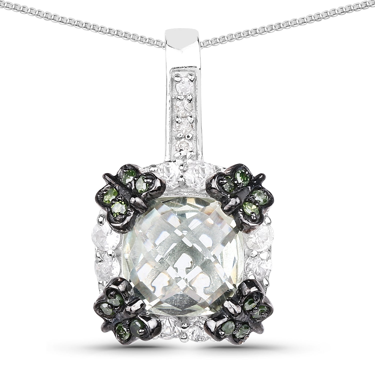 2.72 Carat Genuine Multi Stones .925 Sterling Silver Pendant on sale at MyriadMart