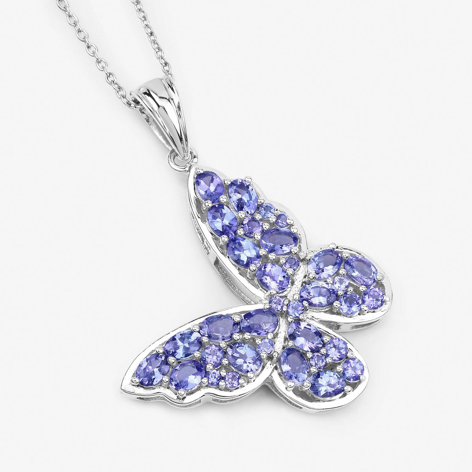 3.78 Carat Genuine Tanzanite .925 Sterling Silver Pendant on sale at MyriadMart