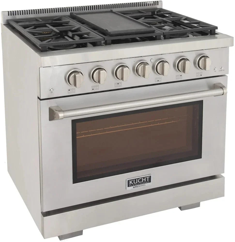 Kucht 36" Freestanding Professional Gas Range Liquid Propane KFX3600X/LP-S on sale at MyriadMart