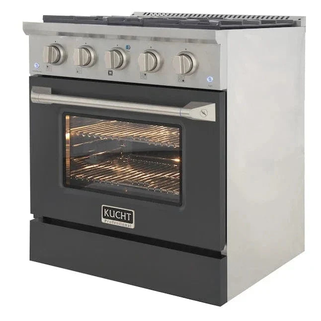 Kucht 30" Propane Range, Stainless Steel, Grey Oven Door, KNG301/LP-GR on sale at MyriadMart