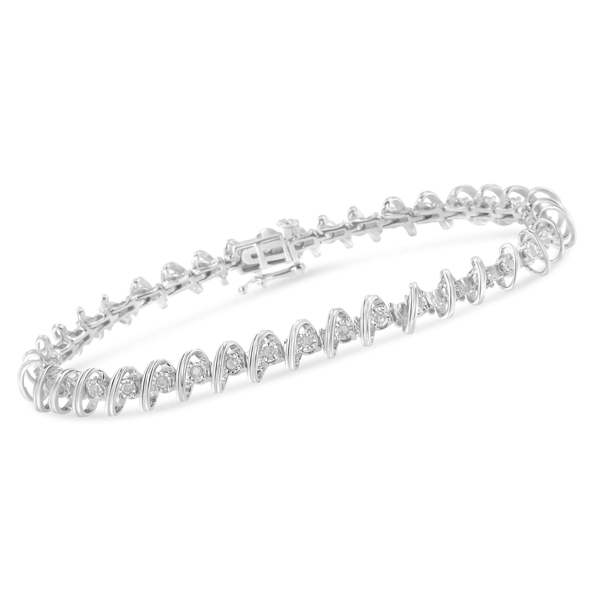 .925 Sterling Silver 1/2 Cttw Diamond Miracle-Set 7" Tennis Bracelet I-J Color, I3 Clarity on sale at MyriadMart