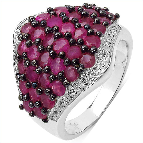 2.76 Carat Genuine Ruby & White Topaz .925 Sterling Silver Ring on sale at MyriadMart