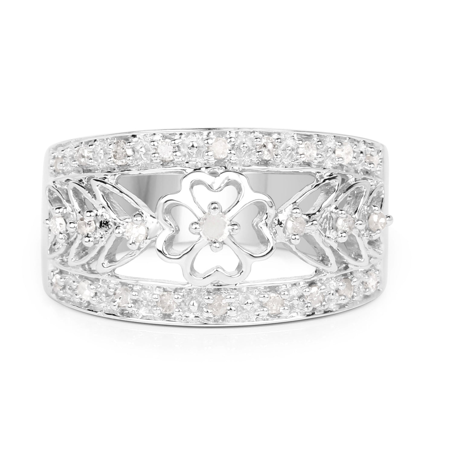 0.31 Carat Genuine White Diamond .925 Sterling Silver Ring on sale at MyriadMart
