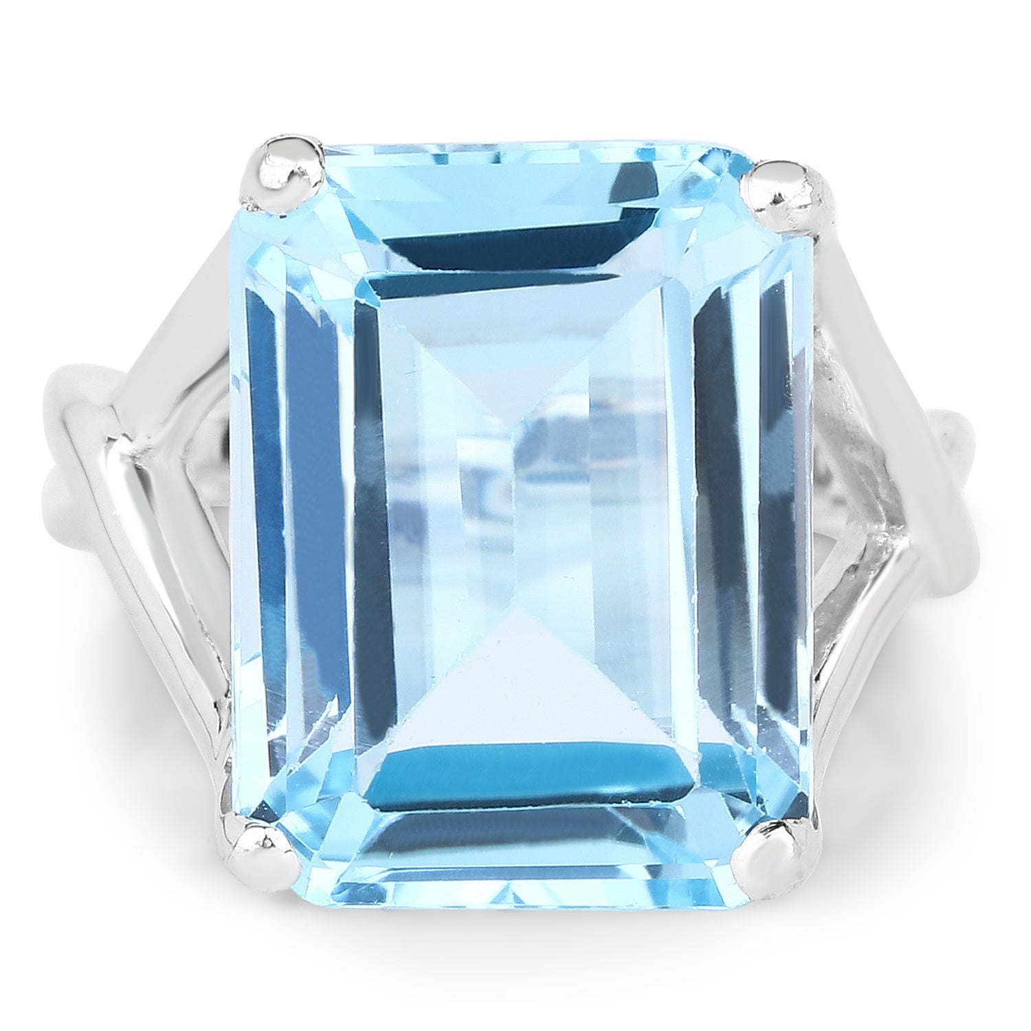 14.20 Carat Genuine Blue Topaz .925 Sterling Silver Ring on sale at MyriadMart