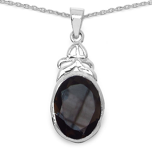 26.52 Carat Genuine Smoky Quartz .925 Sterling Silver Ring, Pendant and Earrings Set on sale at MyriadMart
