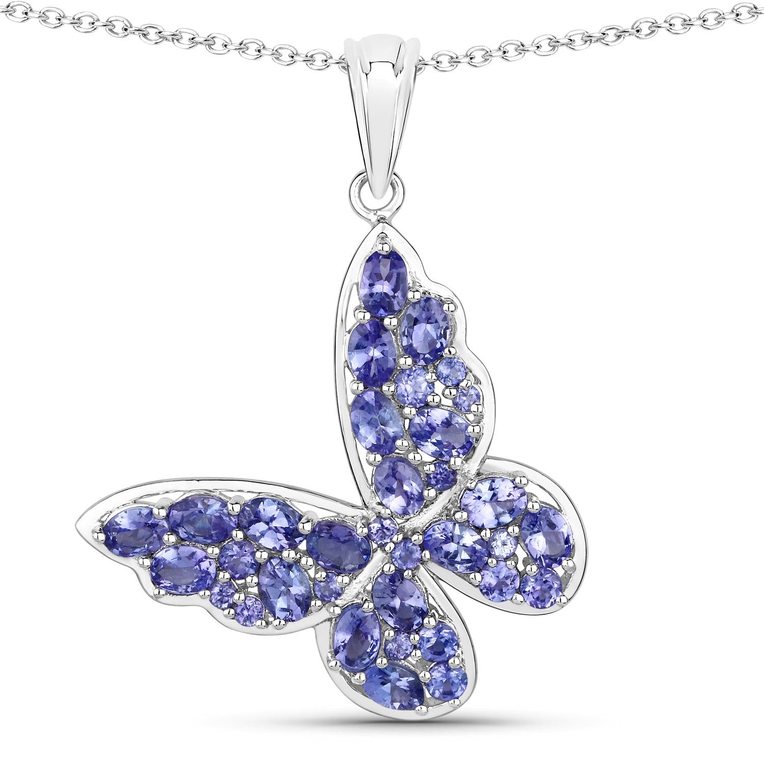 3.78 Carat Genuine Tanzanite .925 Sterling Silver Pendant on sale at MyriadMart