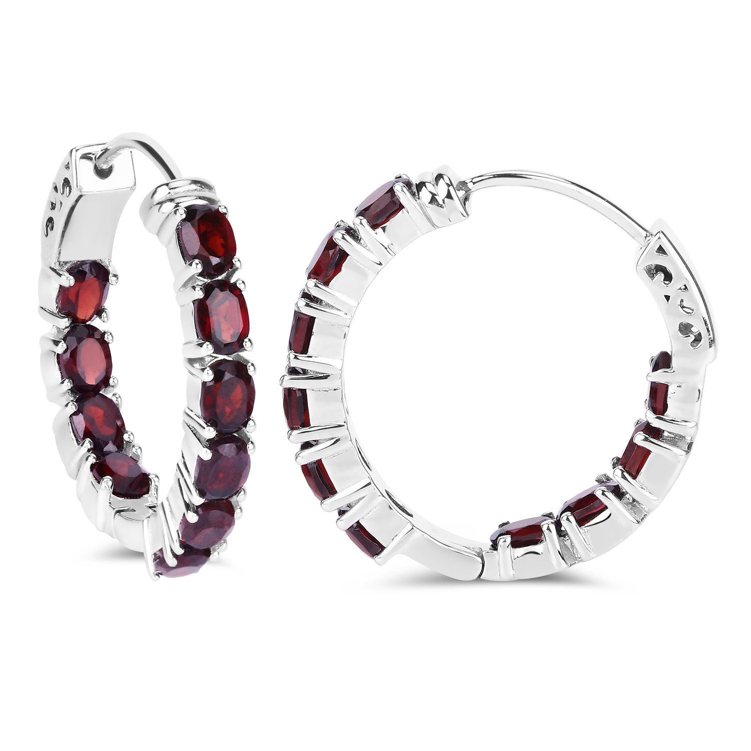 4.00 Carat Genuine Garnet .925 Sterling Silver Earrings on sale at MyriadMart
