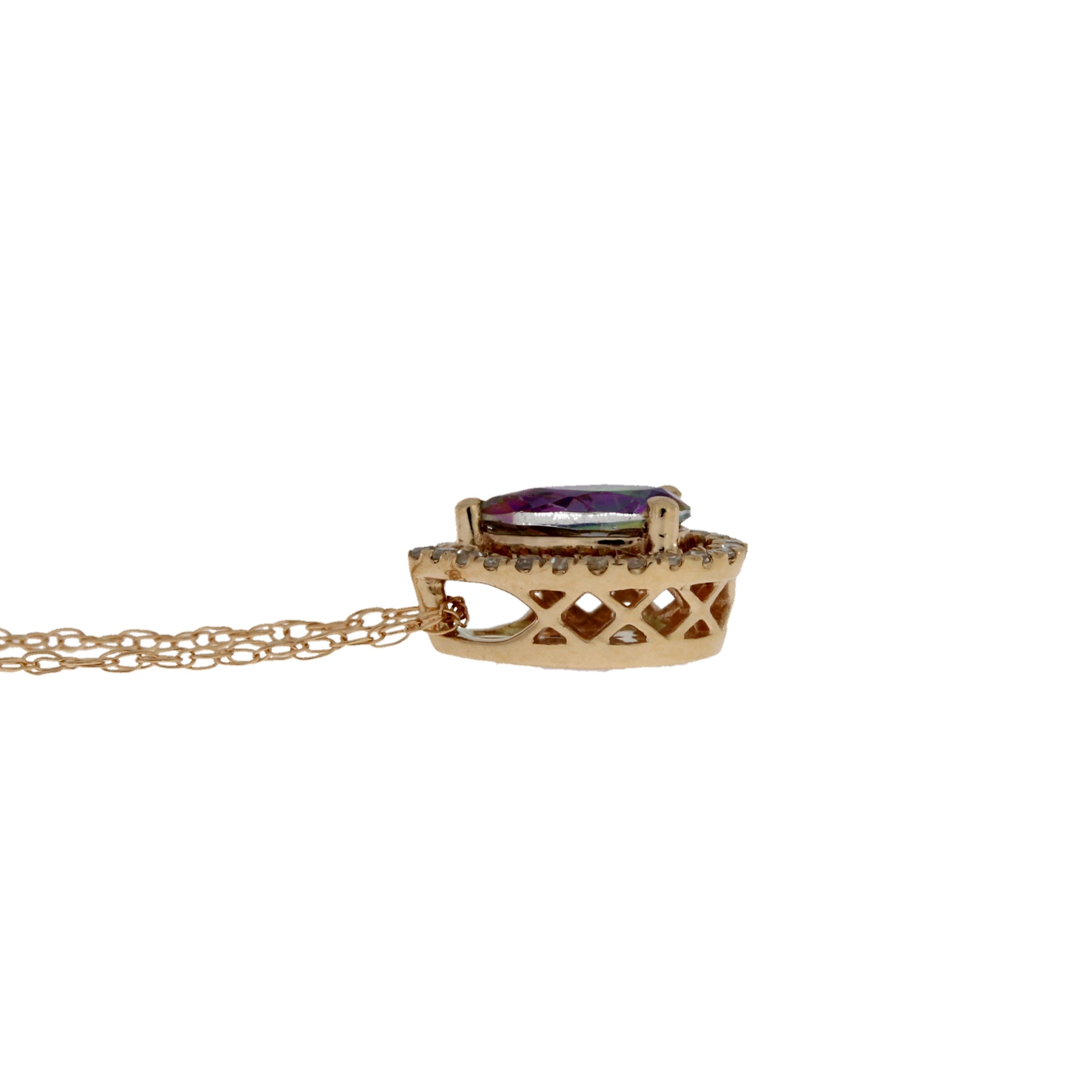 Treated Topaz Diamond Fashion Pendants 14KT Rose Gold on sale at MyriadMart