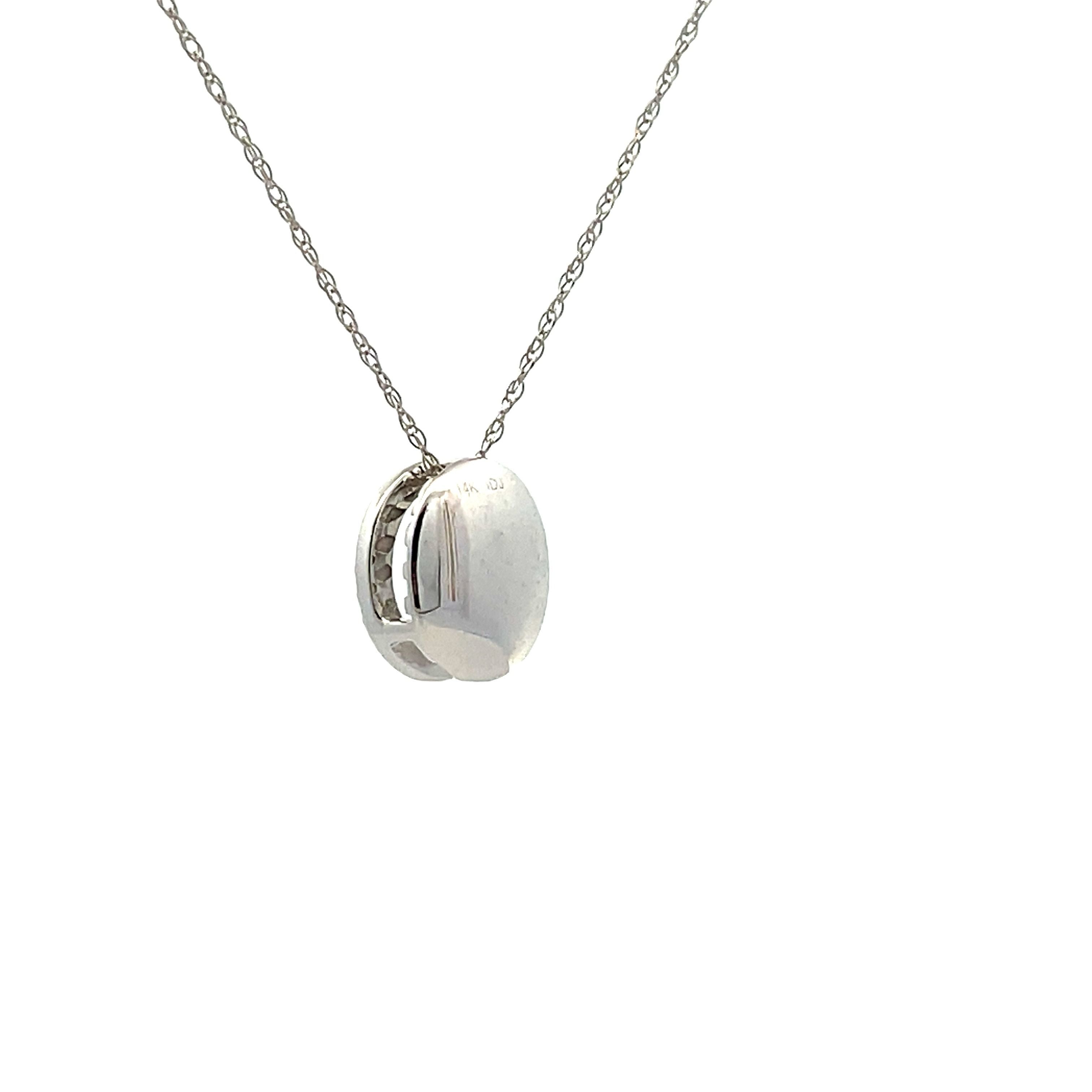 Natural .08ct Diamond Fashion Pendants 14KT White Gold on sale at MyriadMart