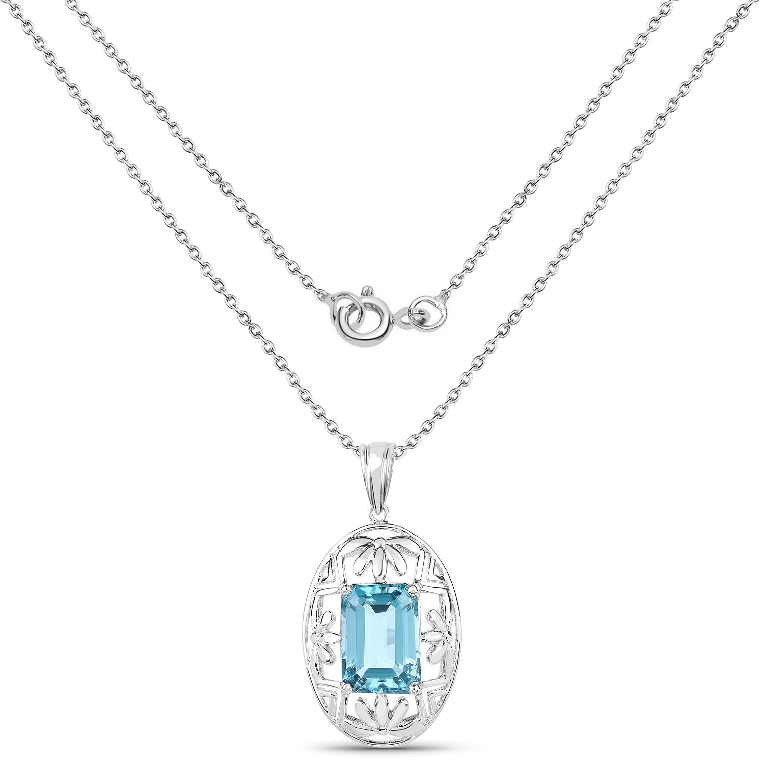9.60 Carat Genuine Green Topaz .925 Sterling Silver Pendant on sale at MyriadMart