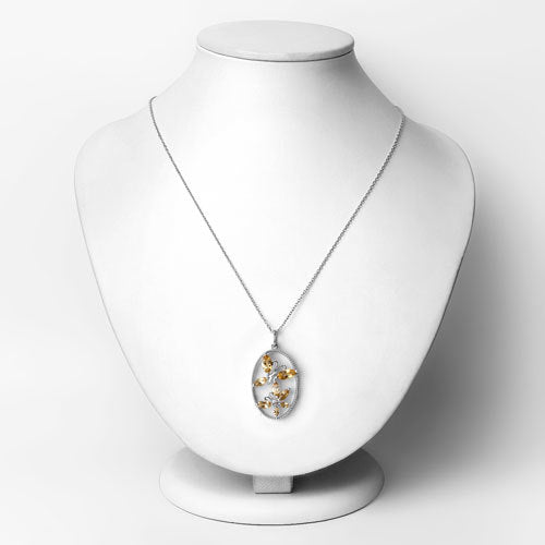 2.30 Carat Genuine Citrine .925 Sterling Silver Pendant on sale at MyriadMart