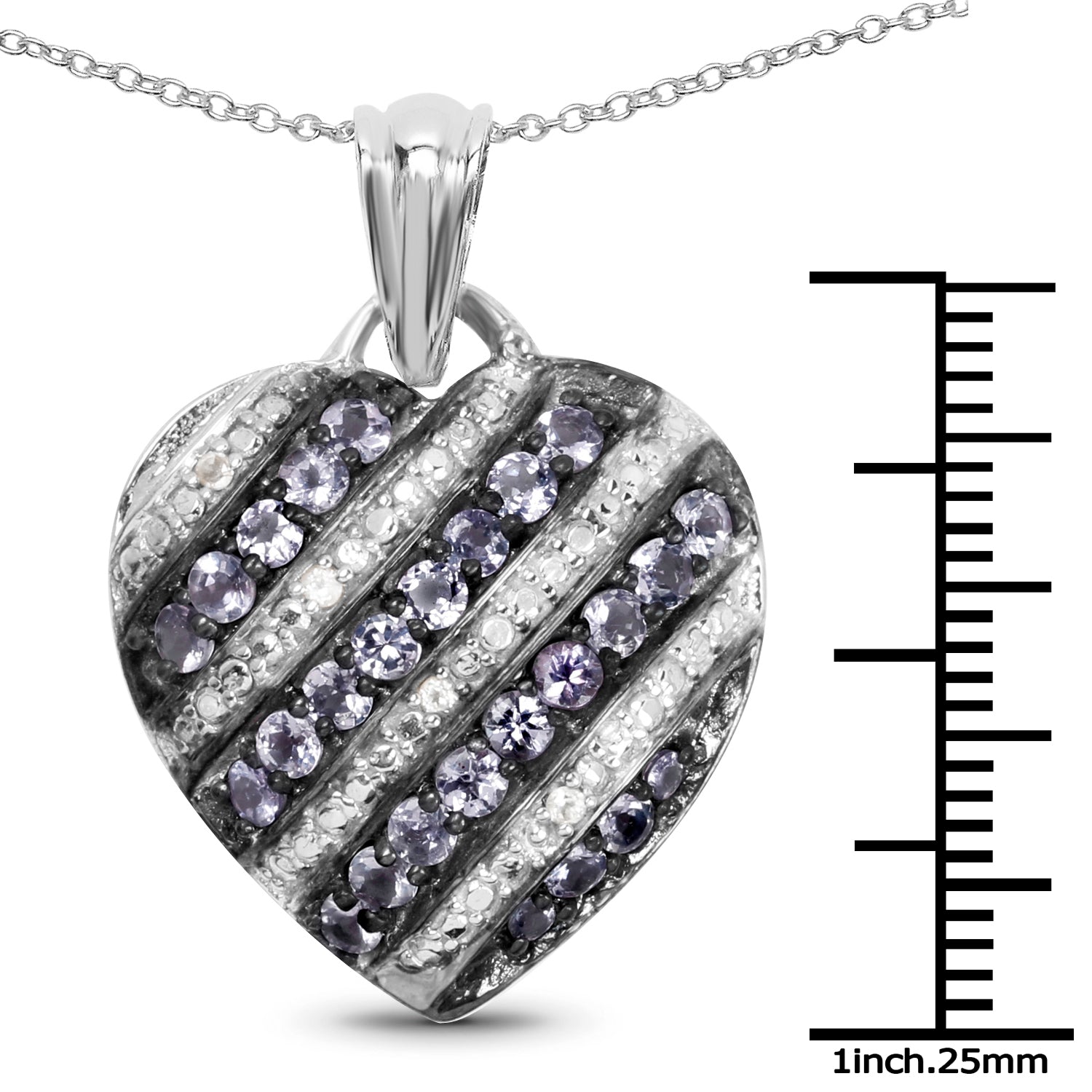 1.30 Carat Genuine Tanzanite and White Topaz .925 Sterling Silver Pendant on sale at MyriadMart