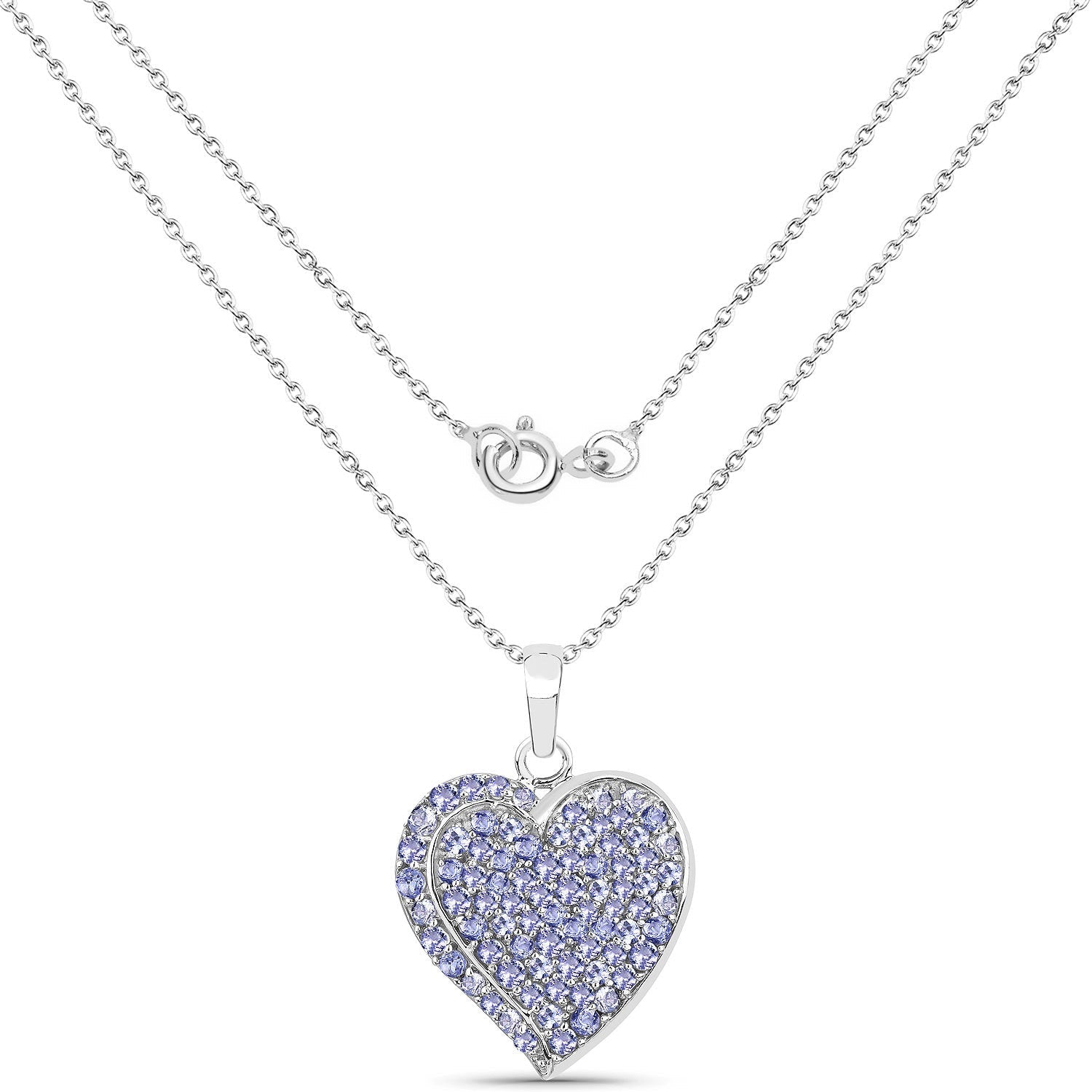 3.97 Carat Genuine Tanzanite .925 Sterling Silver Pendant on sale at MyriadMart