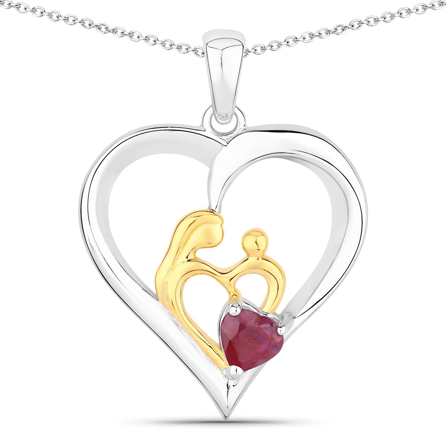 0.50 Carat Genuine Ruby .925 Sterling Silver Pendant on sale at MyriadMart