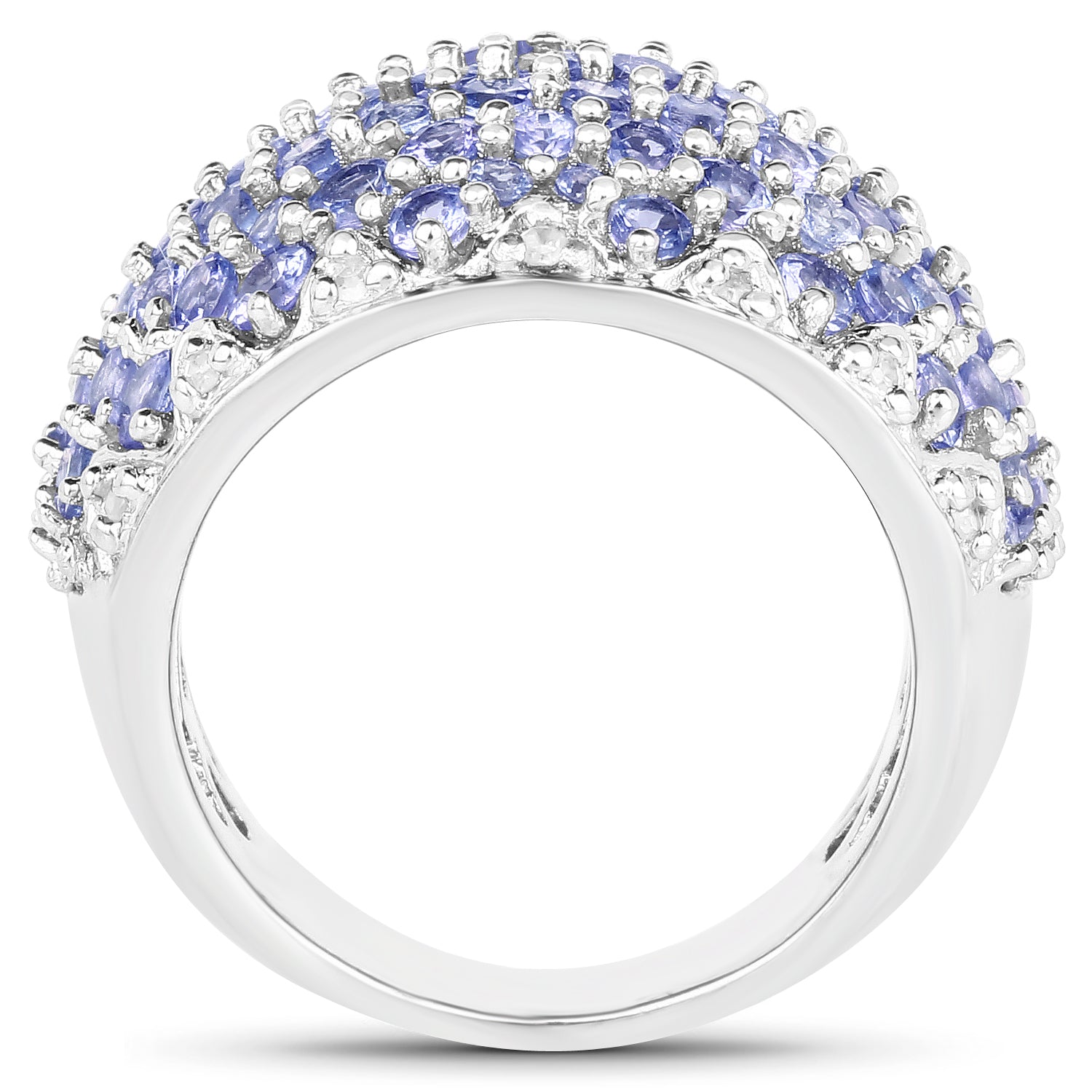 3.01 Carat Genuine Tanzanite and White Diamond .925 Sterling Silver Ring on sale at MyriadMart