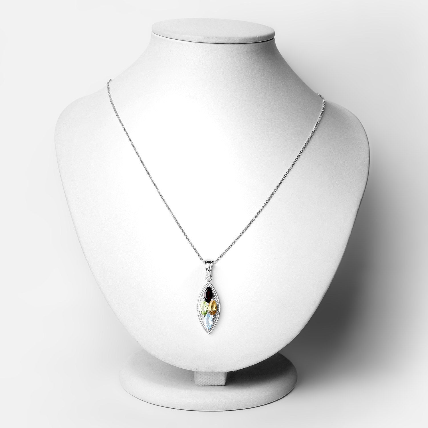2.35 Carat Genuine Multi Stones .925 Sterling Silver Pendant on sale at MyriadMart