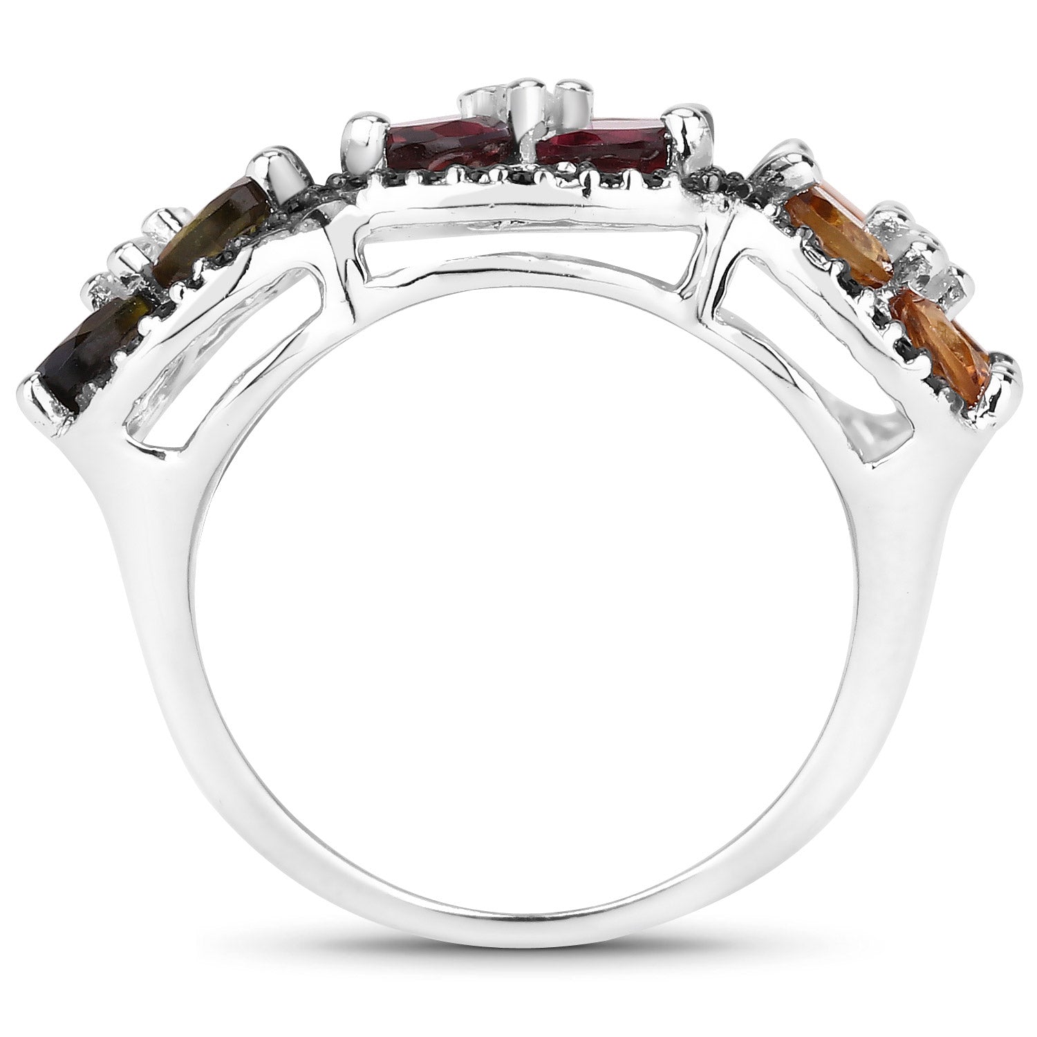 8.38 Carat Genuine Multi Tourmaline .925 Sterling Silver Ring on sale at MyriadMart