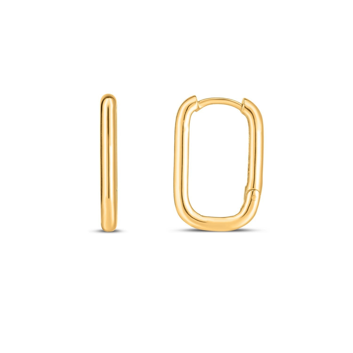 14k Yellow Gold Large Paperclip Huggies on sale at MyriadMart