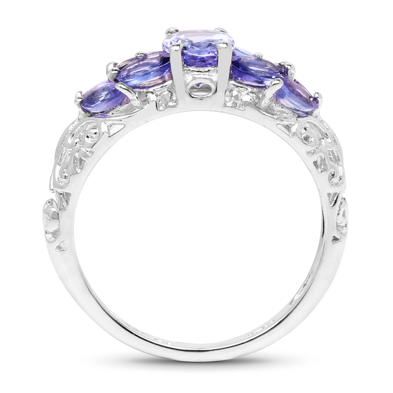 1.63 Carat Genuine Tanzanite .925 Sterling Silver Ring on sale at MyriadMart