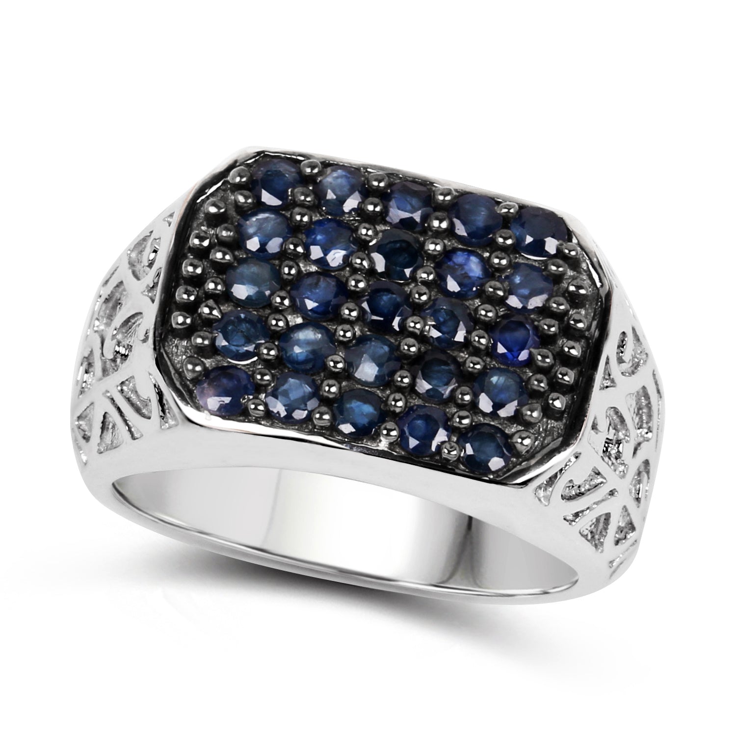 1.13 Carat Genuine Blue Sapphire .925 Sterling Silver Ring on sale at MyriadMart