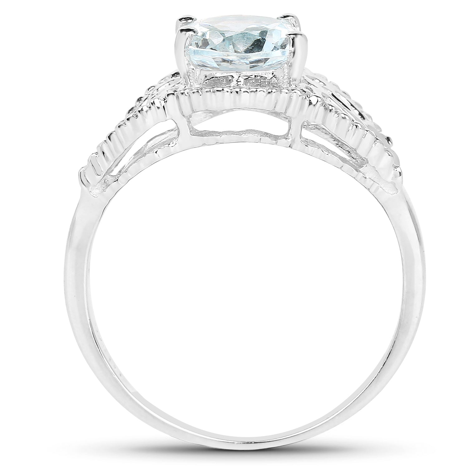 1.50 Carat Genuine Aquamarine .925 Sterling Silver Ring on sale at MyriadMart