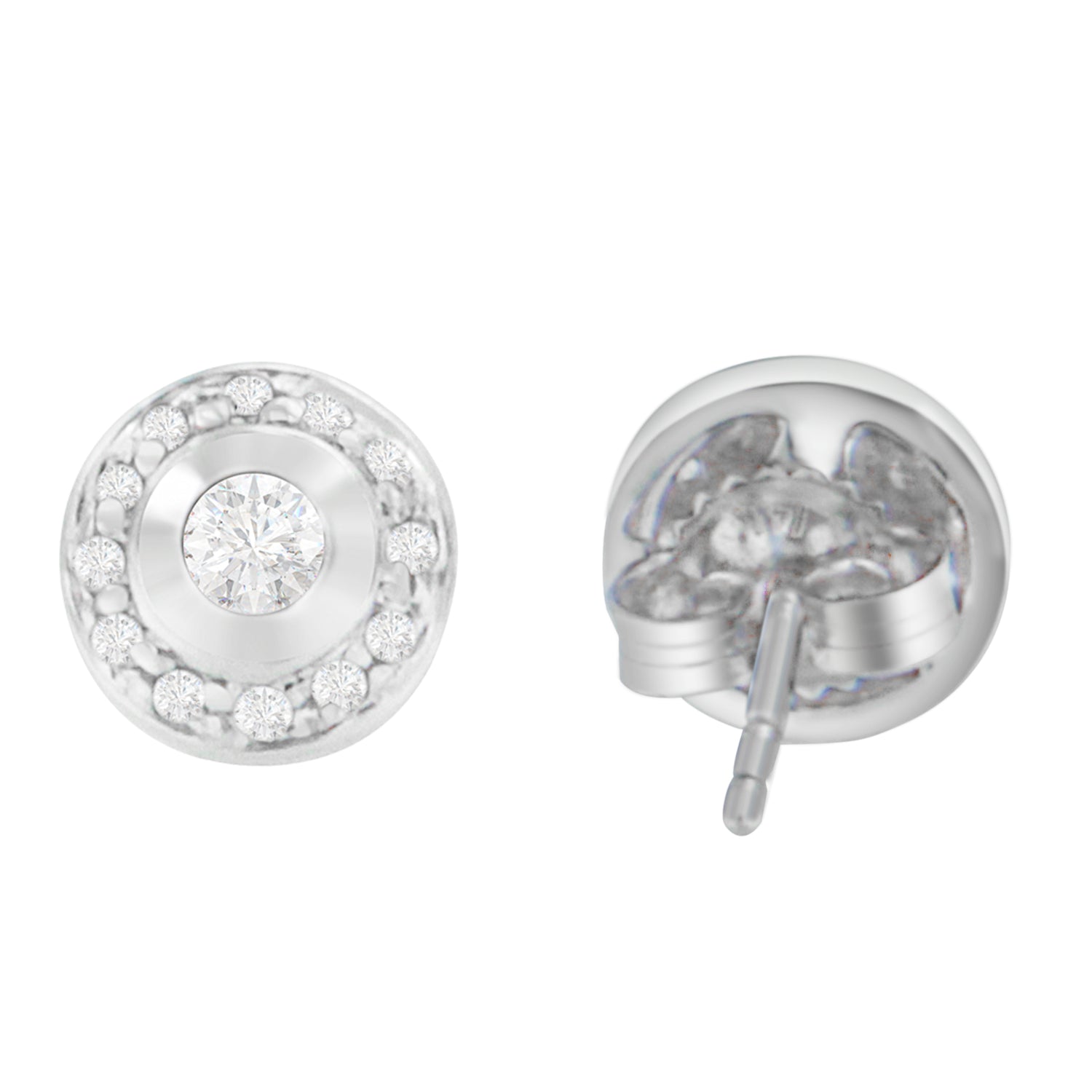 14K White Gold 1/3 cttw Round Cut Diamond Earrings H-I, SI2-I1 on sale at MyriadMart