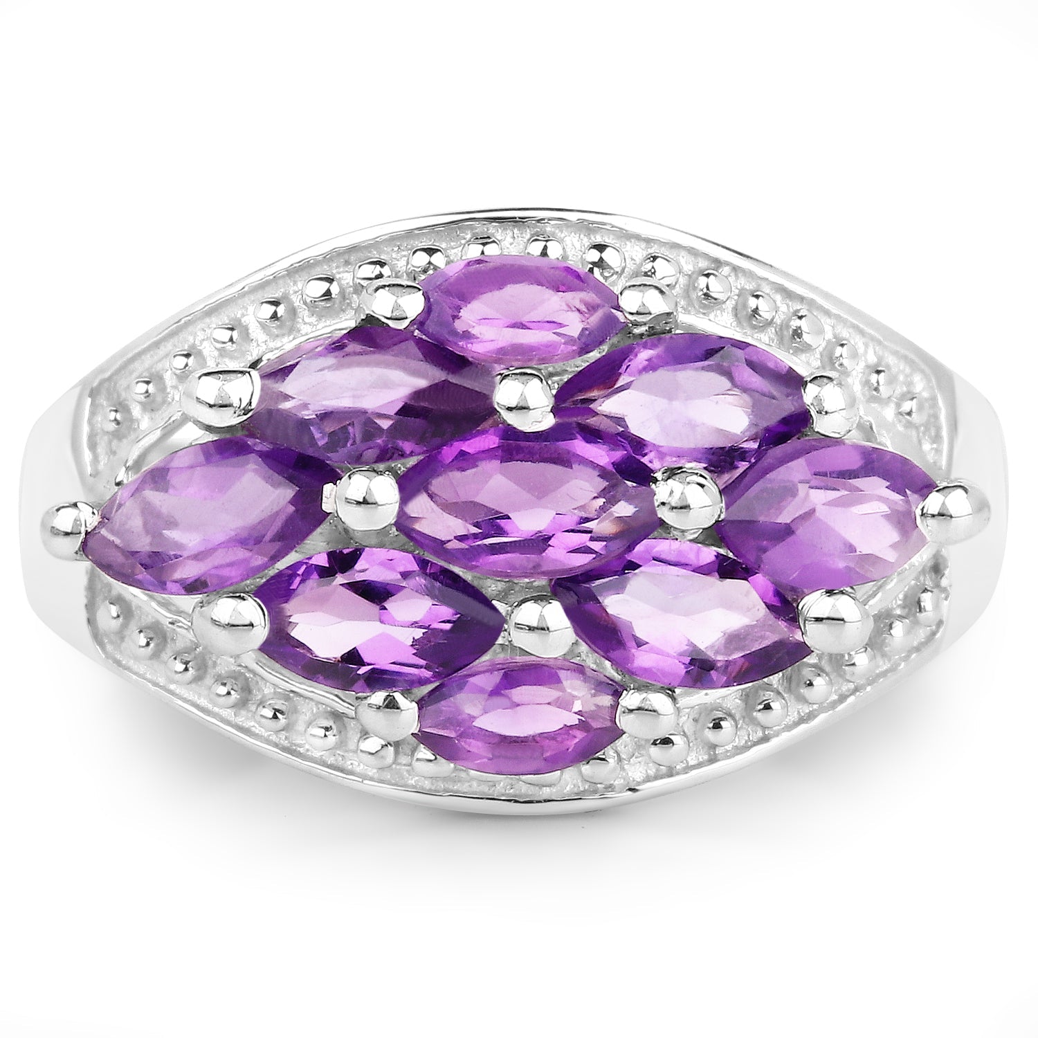 1.91 Carat Genuine Amethyst .925 Sterling Silver Ring on sale at MyriadMart