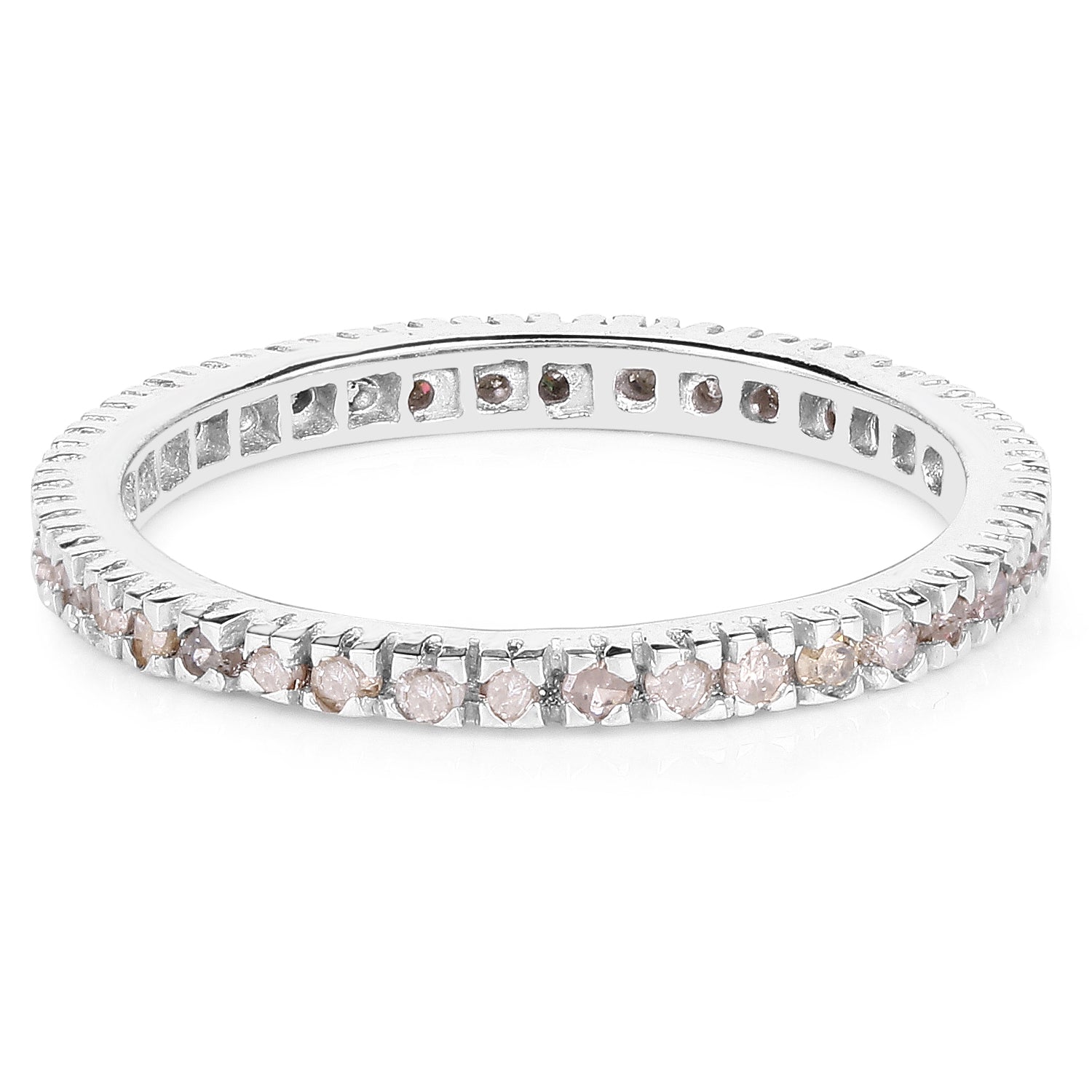 0.57 Carat Genuine Champagne Diamond .925 Sterling Silver Ring on sale at MyriadMart