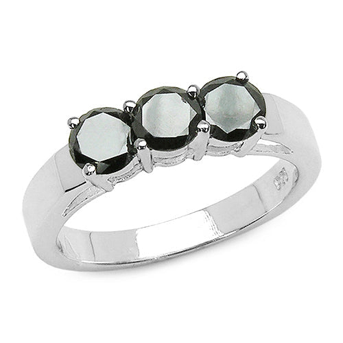 0.99 Carat Genuine Black Diamond .925 Sterling Silver Ring on sale at MyriadMart