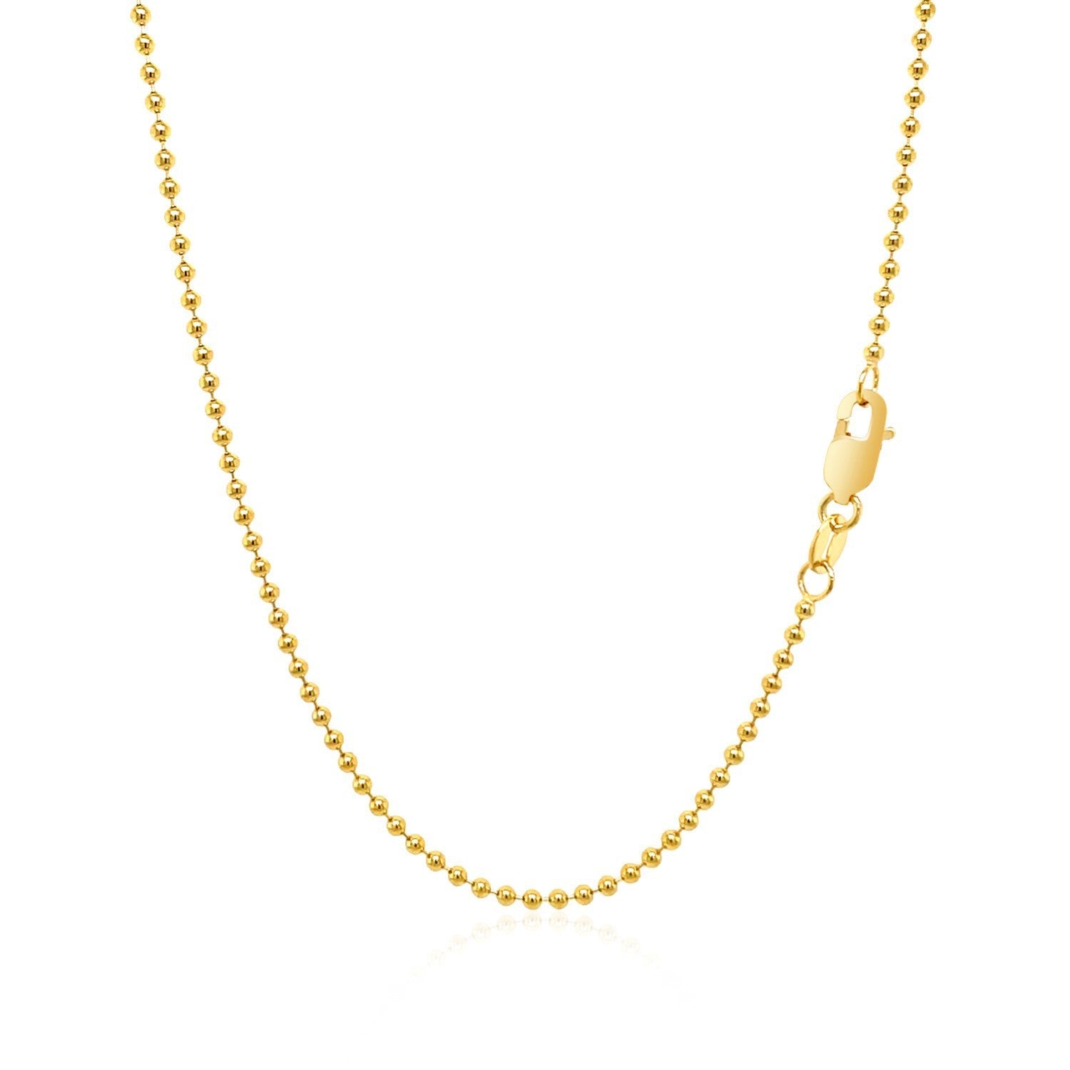 14k Yellow Gold Bead Chain 1.5mm on sale at MyriadMart