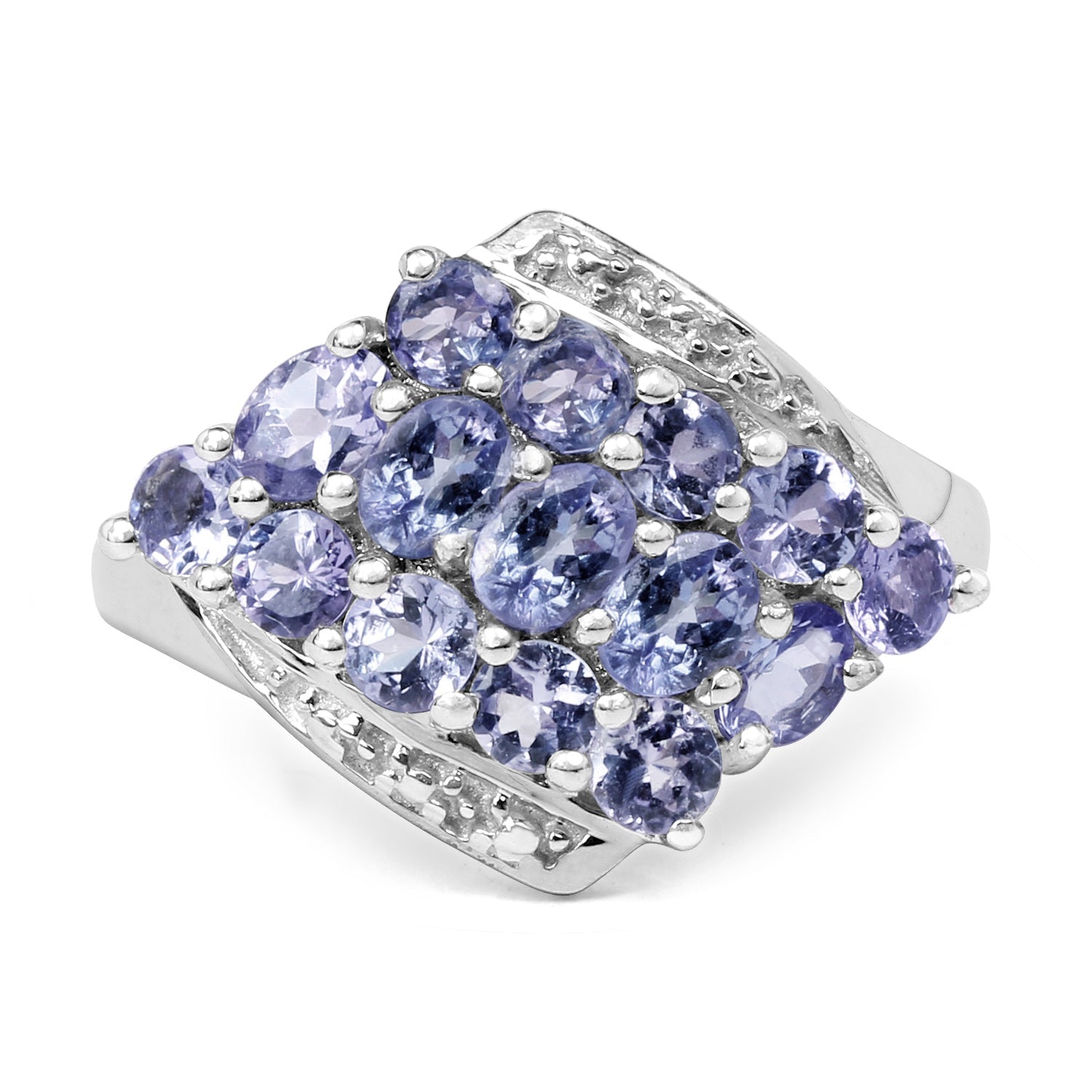 1.85 Carat Genuine Tanzanite .925 Sterling Silver Ring on sale at MyriadMart