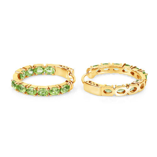 3.40 Carat Genuine Peridot .925 Sterling Silver Earrings on sale at MyriadMart
