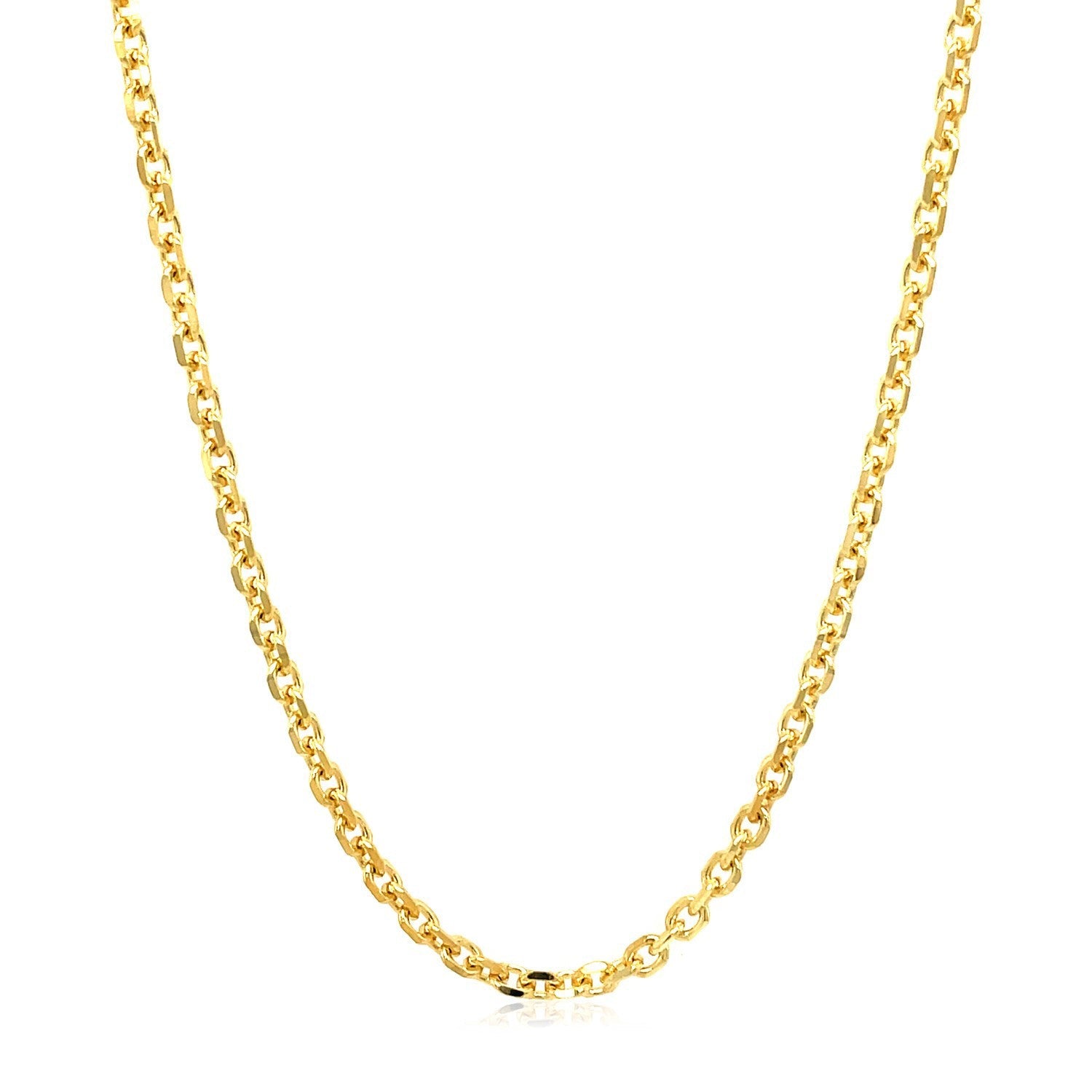 2.6mm 14k Yellow Gold Diamond Cut Cable Link Chain on sale at MyriadMart