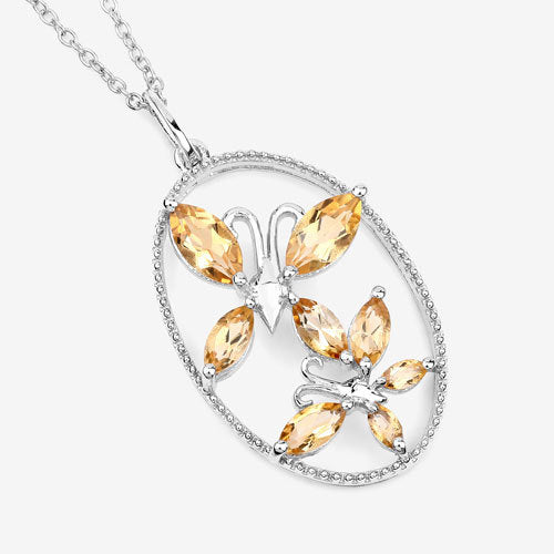 2.30 Carat Genuine Citrine .925 Sterling Silver Pendant on sale at MyriadMart