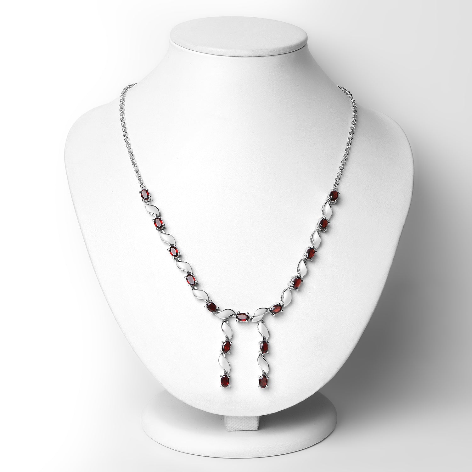 7.65 Carat Genuine Garnet .925 Sterling Silver Necklace on sale at MyriadMart