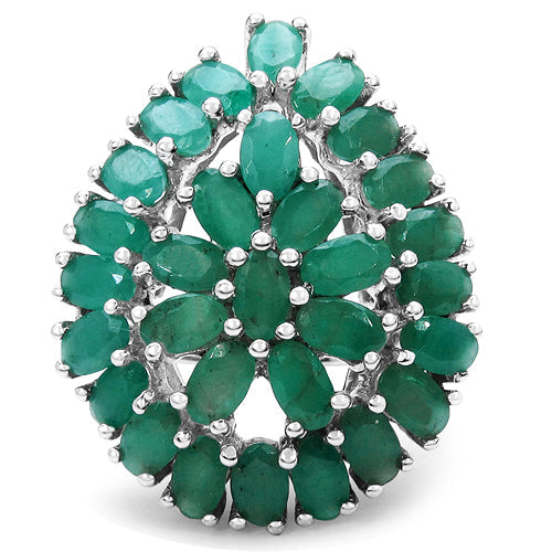 8.10 Carat Genuine Emerald .925 Sterling Silver Ring on sale at MyriadMart